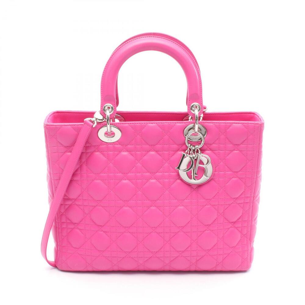 Dior Lady Handbag Leather Pink